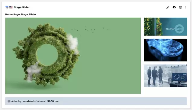 Screenshot des Slider-Elements im TYPO3-Backend